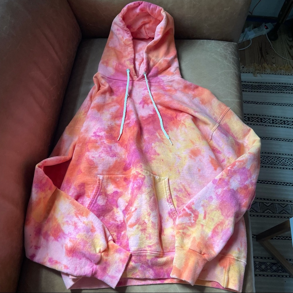 Tie dye burst hoodie unisex sweatshirt athleisure street style coastal - Picture 1 of 9
